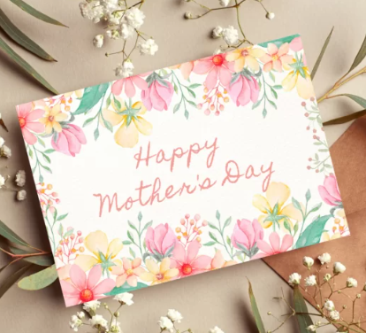 Pink Floral Mother's Day Card