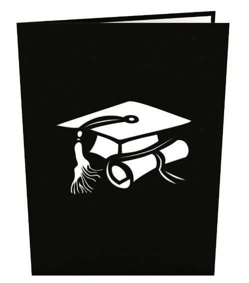 Graduation Hats Black LovePop Card - Image 3