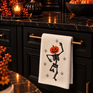 Pumpkin Skeleton Halloween Kitchen Towel