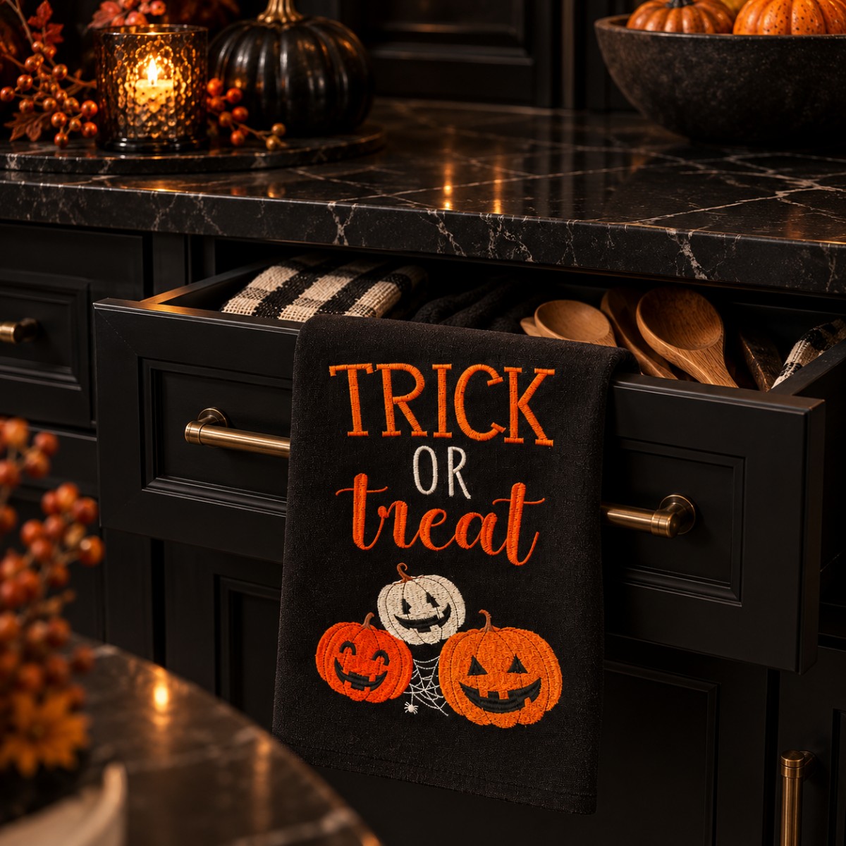 Trick or Treat Halloween Kitchen Towel