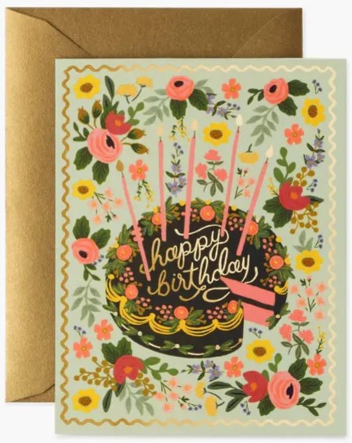 Floral Cake Birthday Card