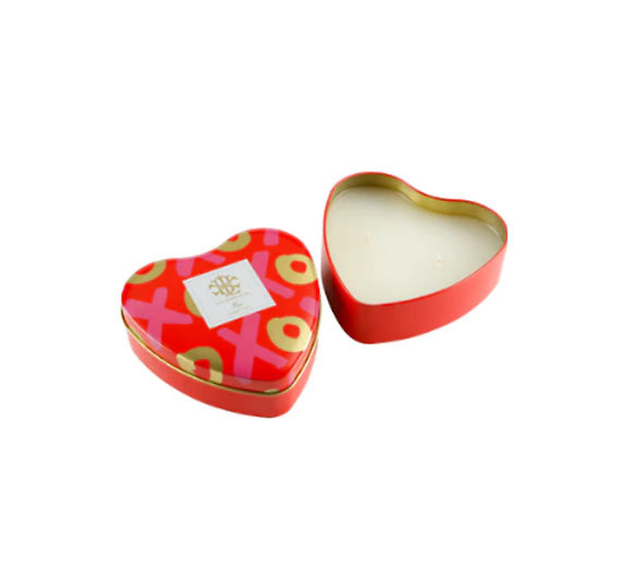 Rose Heart Tin Candle
