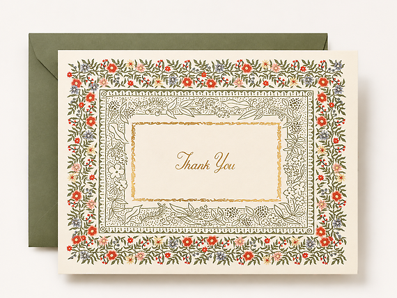 Heirloom Floral Thank You Card