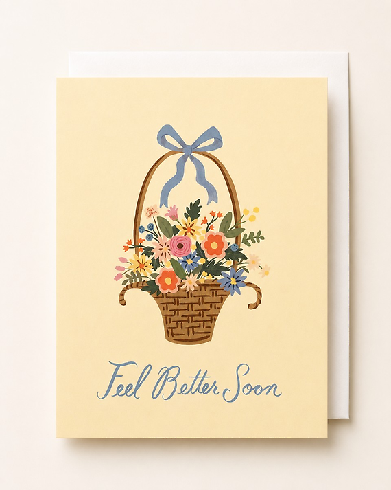 Feel Better Flower Basket Card