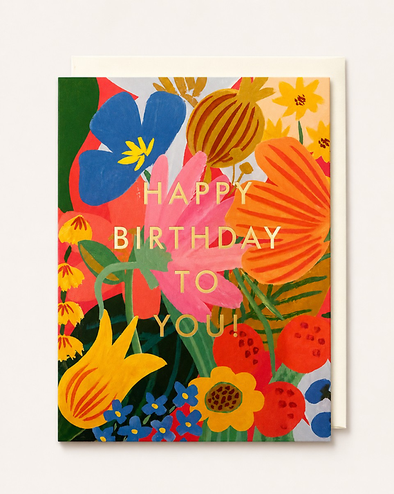 Modern Botanical Birthday Card