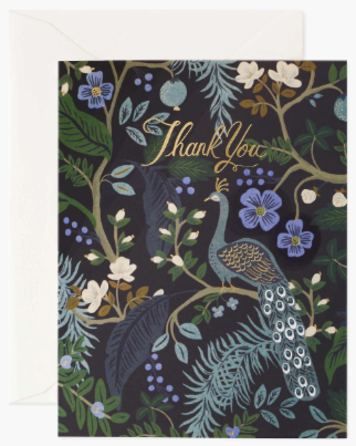 Peacock Thank You Card