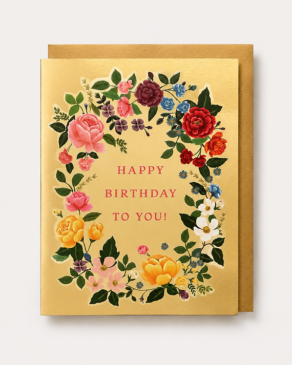 Floral Wreath Birthday Card