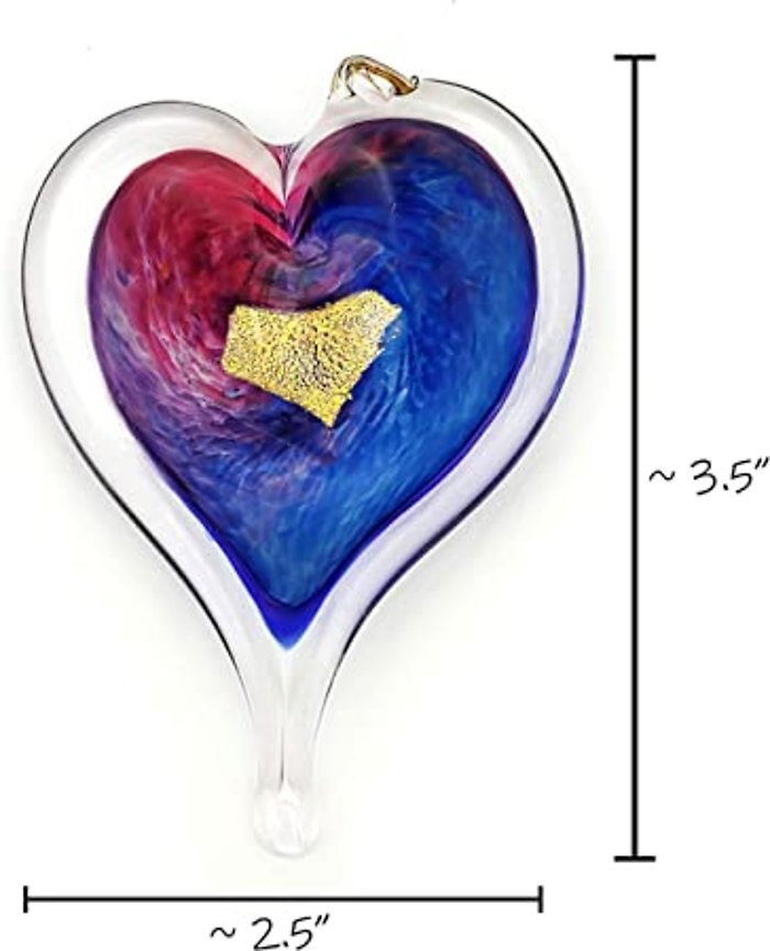 3\" Glass Hanging Heart by Luke Adams