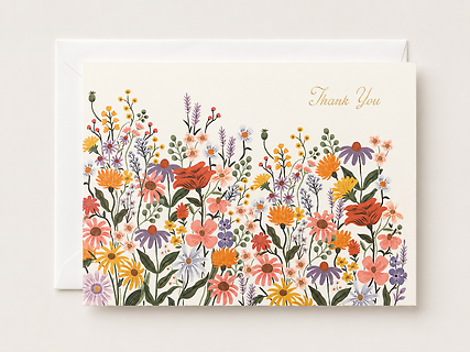 Wild Blooms Thank You Card