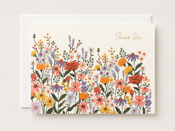 Wild Blooms Thank You Card