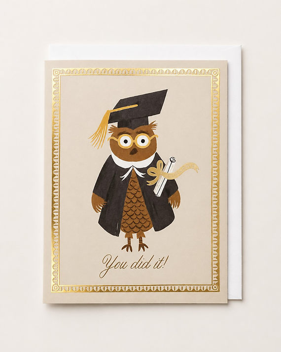 Scholarly Owl Graduation Card