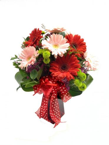 Valentine\'s Day Gerbs N\' Dots Bouquet
