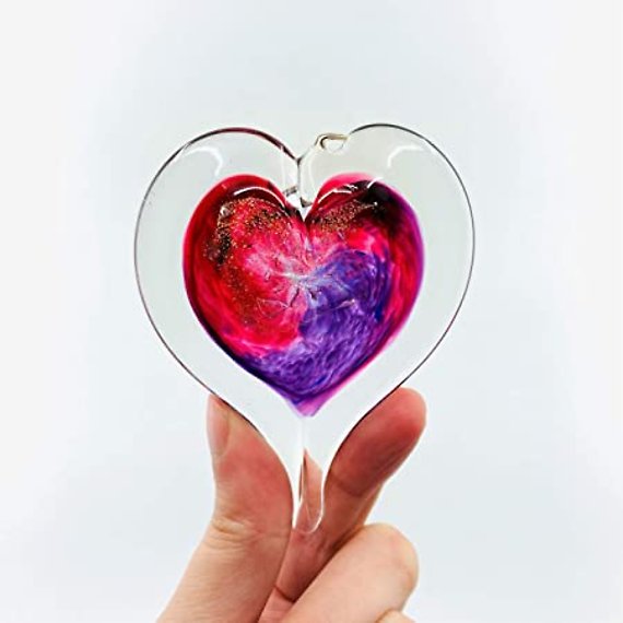 3\" Glass Hanging Heart by Luke Adams