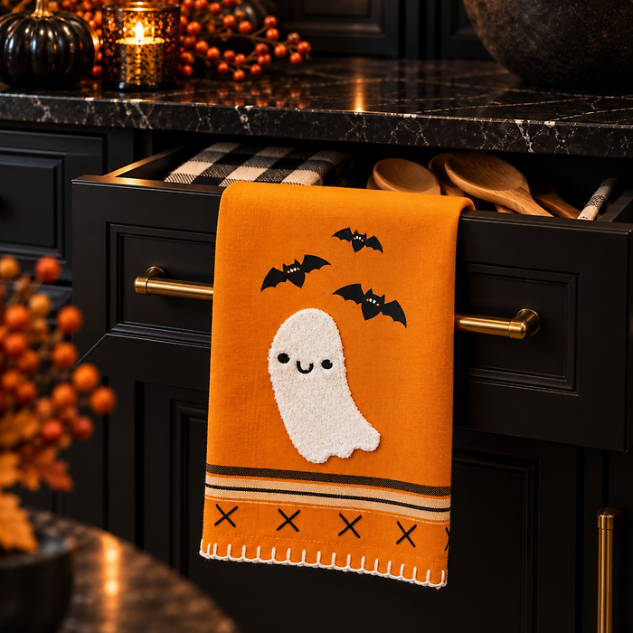 Spooky Little Ghost Halloween Kitchen Towel