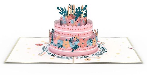 Floral Birthday Cake LovePop Card