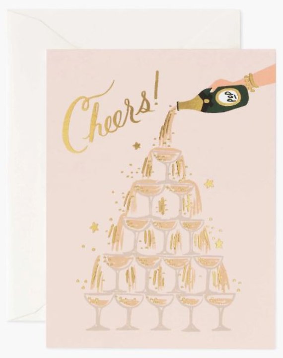 Champagne Tower Cheers Card