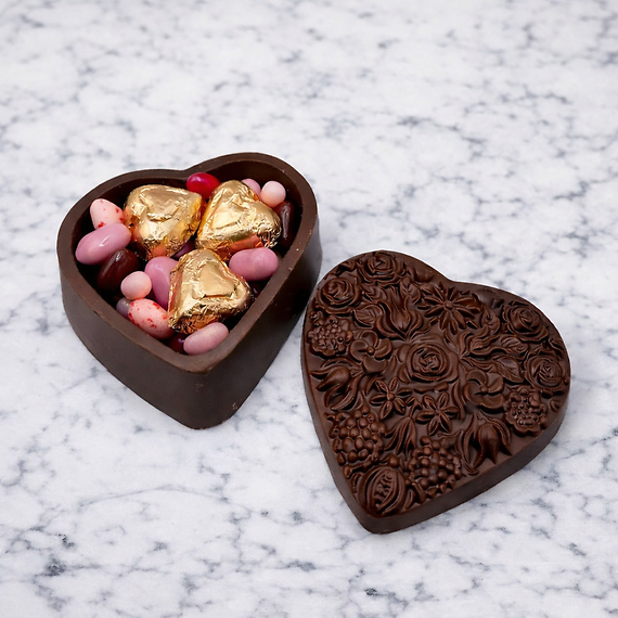 Milk Chocolate Floral Heart Box
