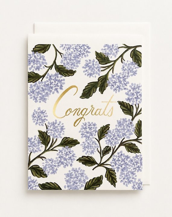 Hydrangea Congrats Card