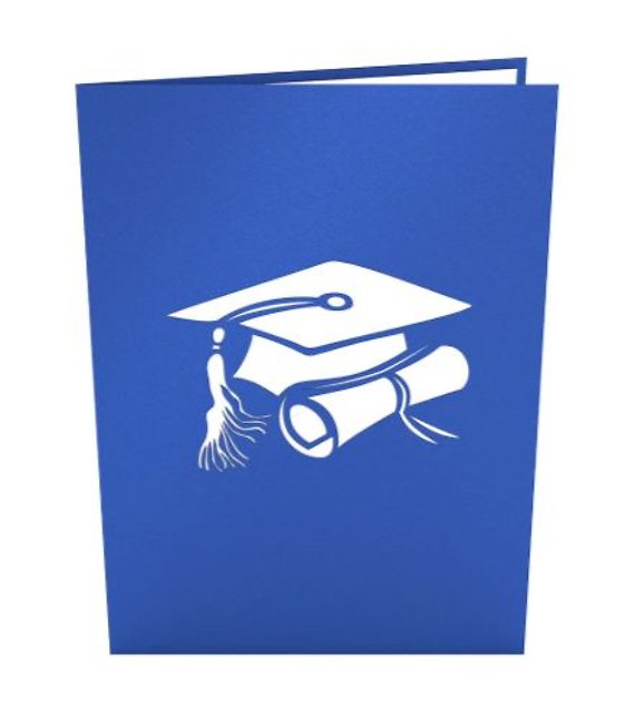 Graduation Hats Blue and White Card