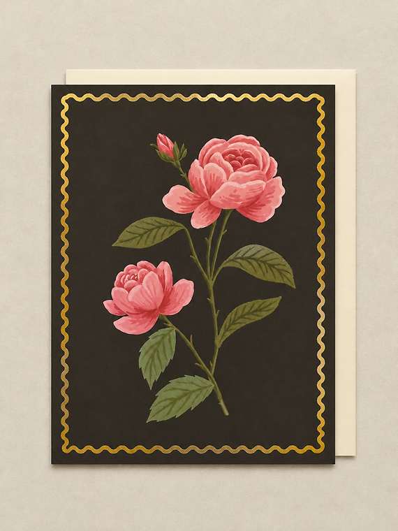 Noir Bloom Greeting Card