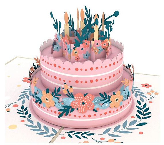 Floral Birthday Cake LovePop Card