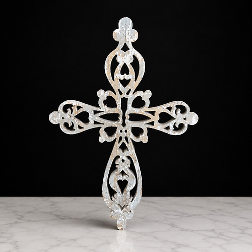 Distressed White Wooden Cross