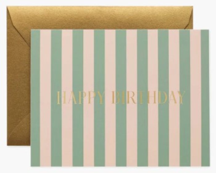 Cabana Stripe Birthday Card