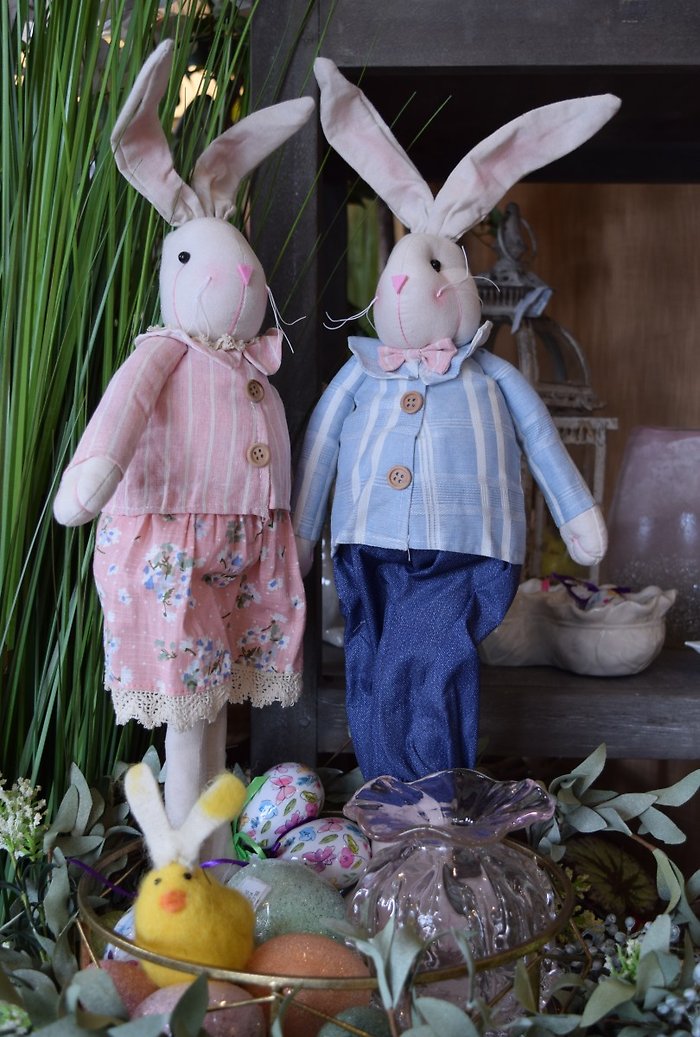 Standing Bunny Couple 25\"